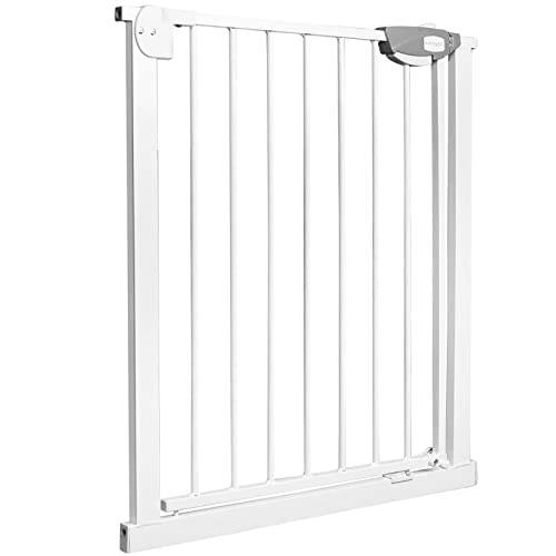XMTECH Treppengitter 75-85 cm, Weiß, Türschutzgitter ohne Bohren Kinder