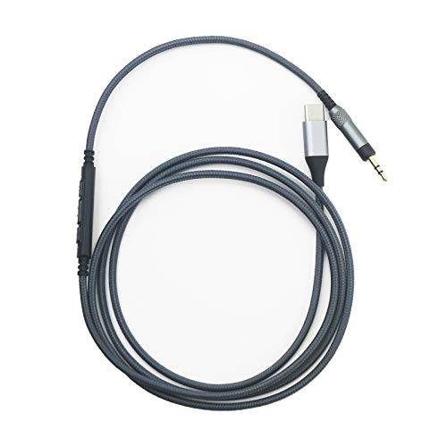 ABLET USB-C-ljudkabel för Bose 700, QC25, QC35II, QC35, QC45-hörlurar – Med fjärrkontroll volym, mikrofon – Kompatibel med iPhone 15/15 Pro/15 Plus, iPad 10./9./Pro/Air