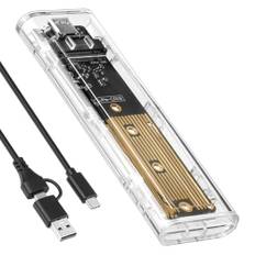 AXFEE M.2 nvme och sata SSD-hölje, m2 extern hårddiskadapter m2 USB 3.1 USB-C hårddisk SSD-adapter för M.2 PCIe NVME M-Key & M+B-Key 2230/2242/2260/2280