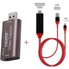 Mini video capture card usb 3.0 hdmi video capture grabber telefonspel kamera capture inspelningsbox ios till hdmi / type-c till hdmi