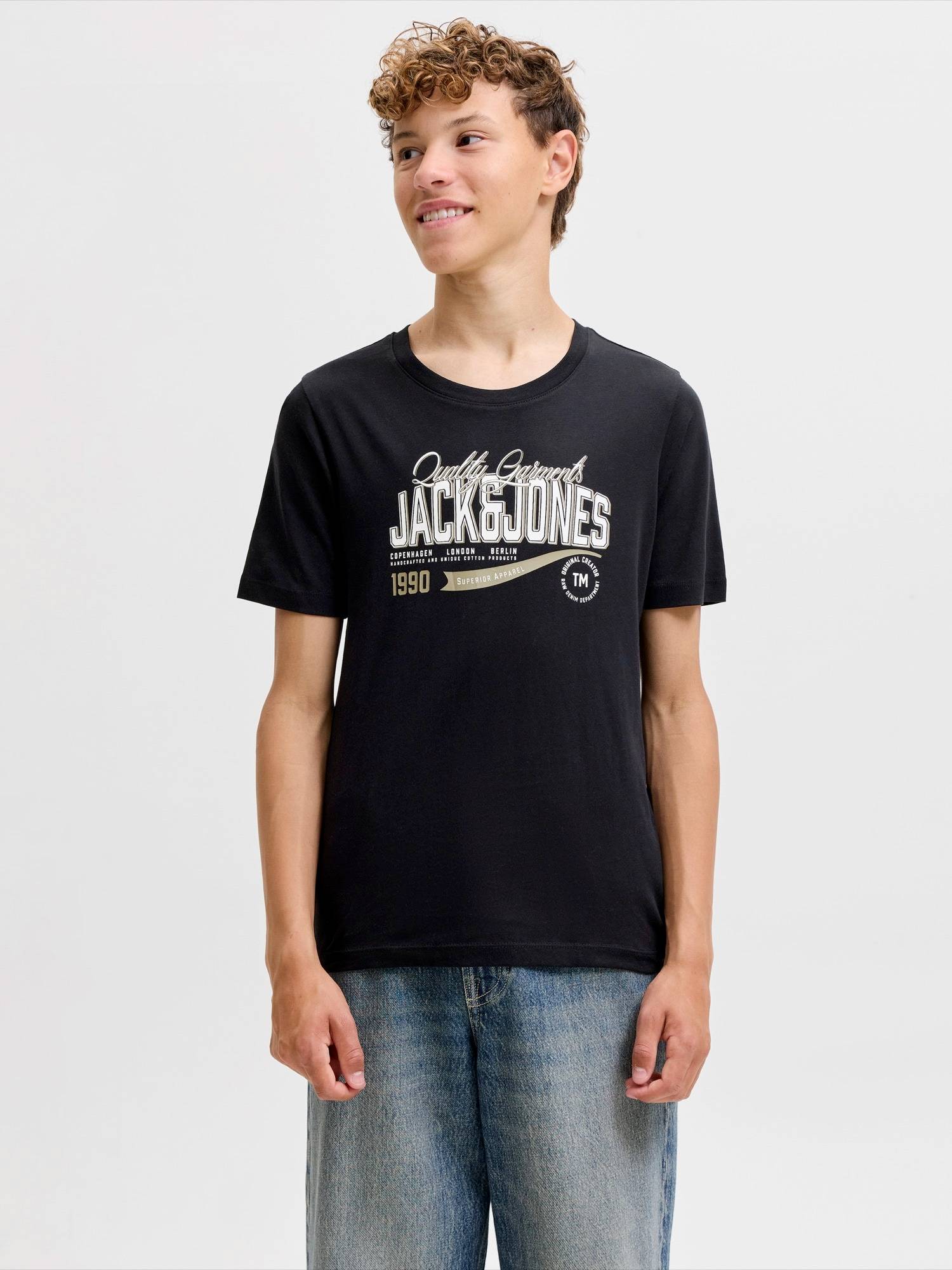 Jack & Jones Junior Shirts  greige / sort / hvid