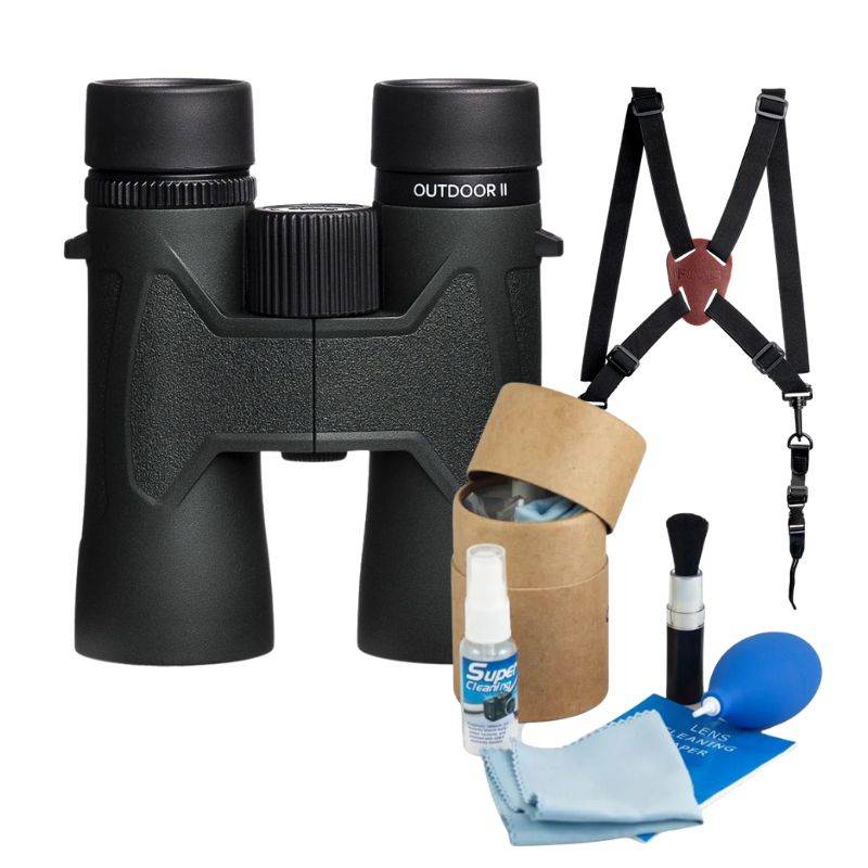 Focus Outdoor II 8x42 + Kikkertsele & Rensesæt - Håndkikkert fra Focus Optics