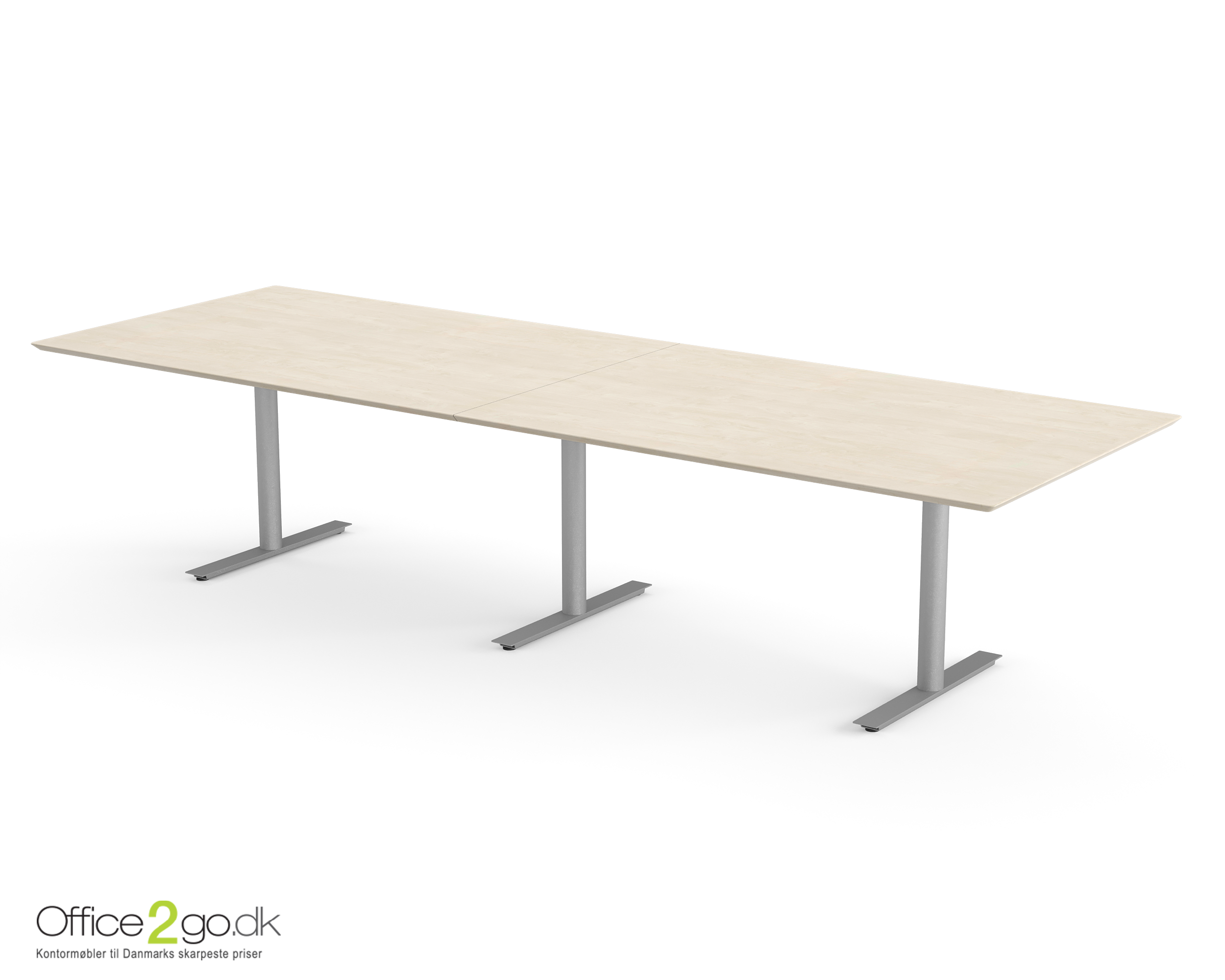 Inline mødebord (rektangulær bordplade) - 320 cm - Gråt