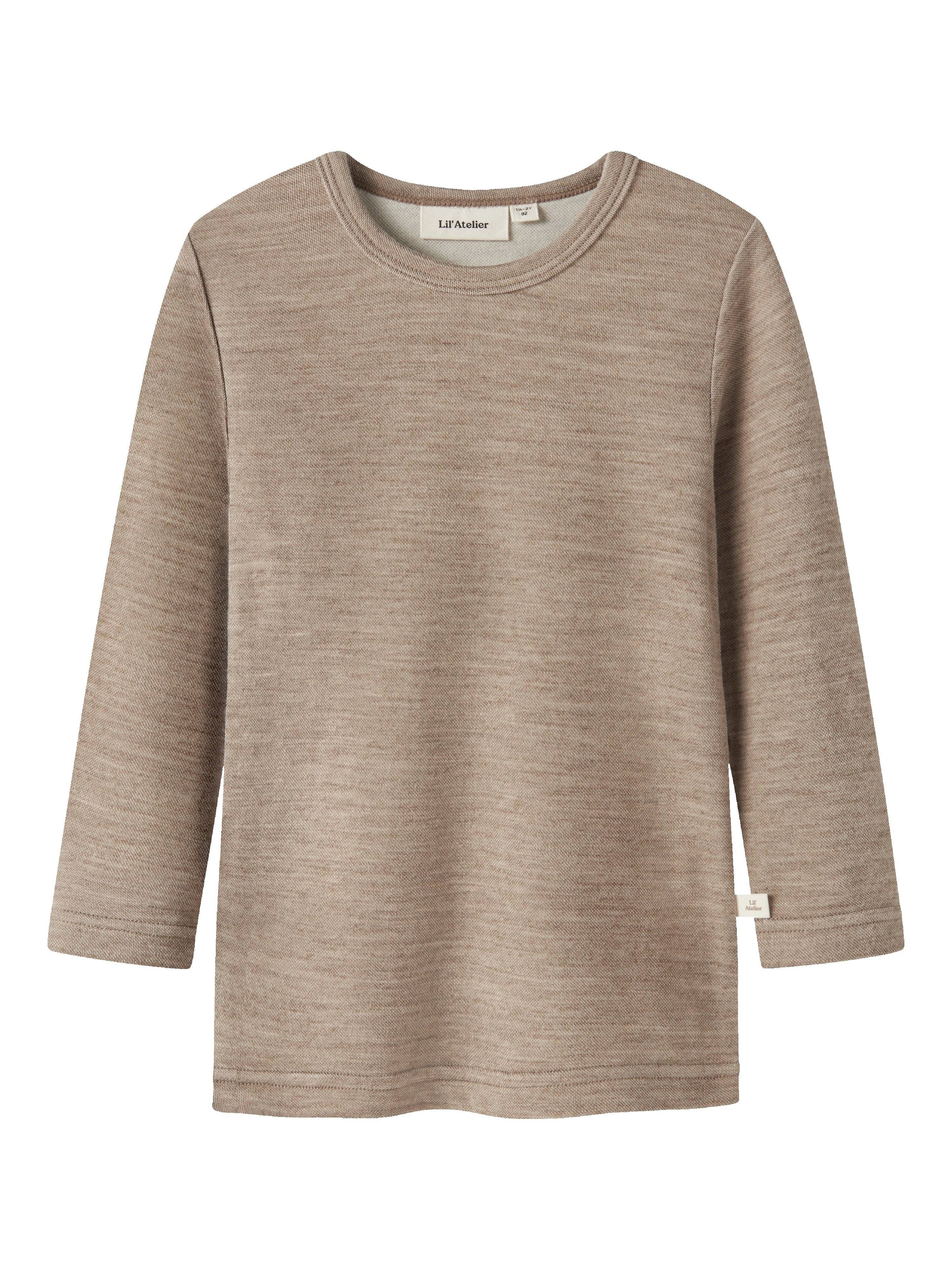 Lil Atelier Nilo - Wool LS Slim Top - Sepia Tint.