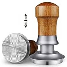 ceelatti Tamper 58 mm, 30 pund tryckreglerande calibrerad espresso-tamper, fjäderbelastad trycktryckkaffe tamper för sage barista pro 58 mm skärmhållare, valnöt trähandtag, 304 rostfritt stål bas,