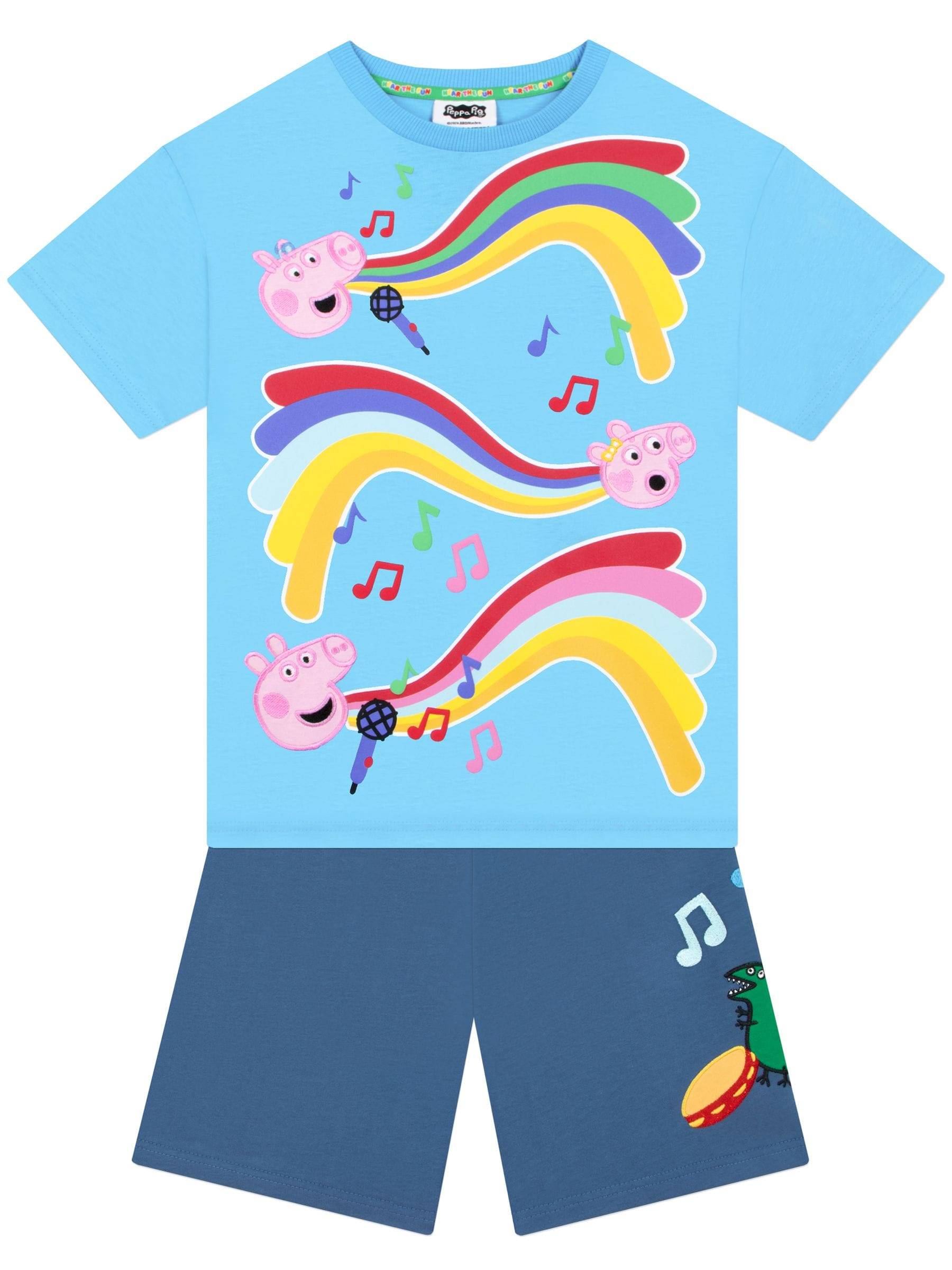 Character Character Blue Peppa Pig George And Evie T-Shirt And Shorts Set