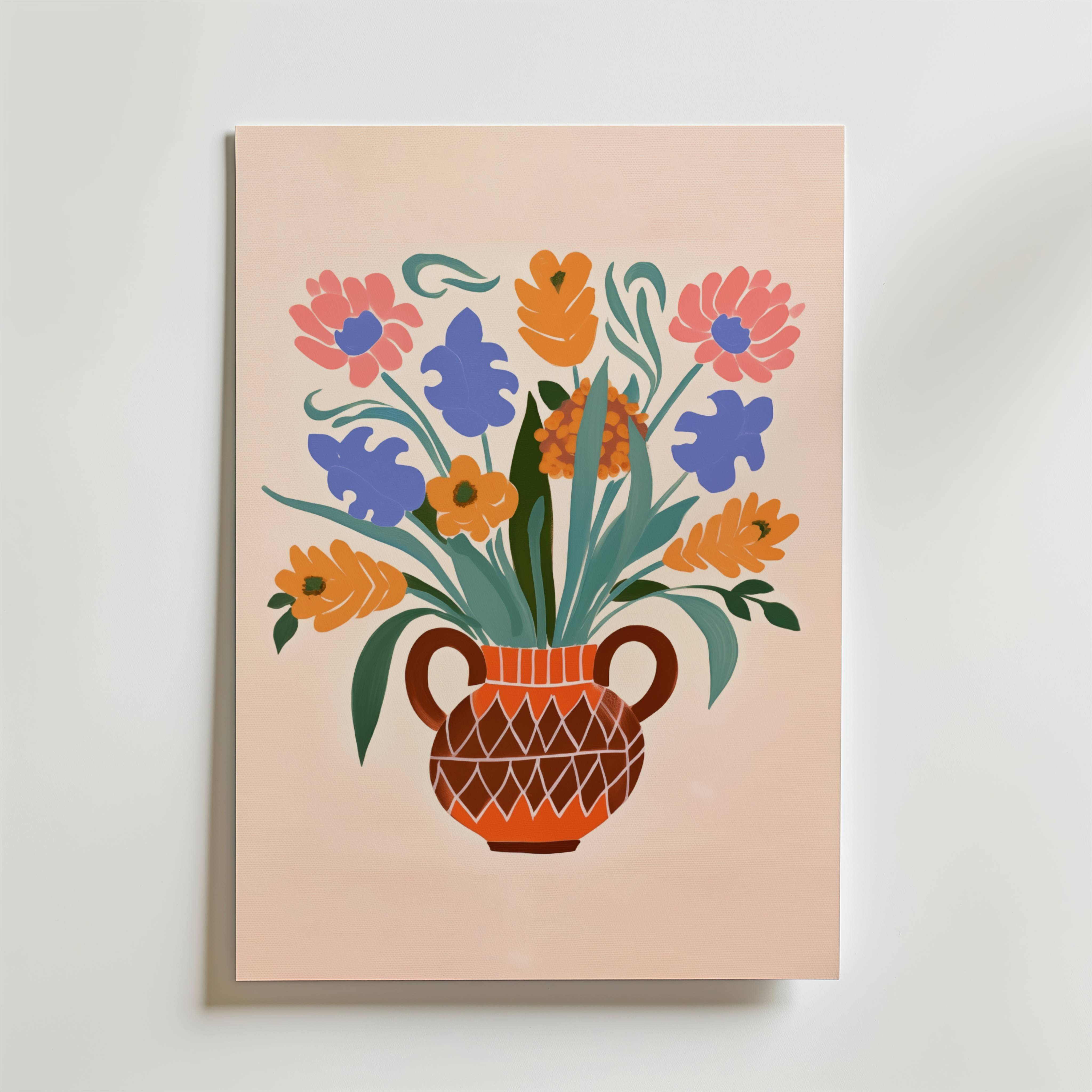 Terracotta Blooms Poster - Fine Art Poster 30x40 cm