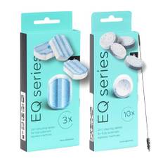 Pflegepaket passend für Siemens EQ-Kaffeevollautomaten (TZ80002 Entkalkungstabletten & TZ80001 Reinigungstabletten inkl. 1 Bürste)
