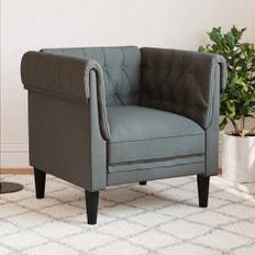 Chesterfield sofa stol Mørkegrå 78.5 x 74.5 x 74.5 cm Stof