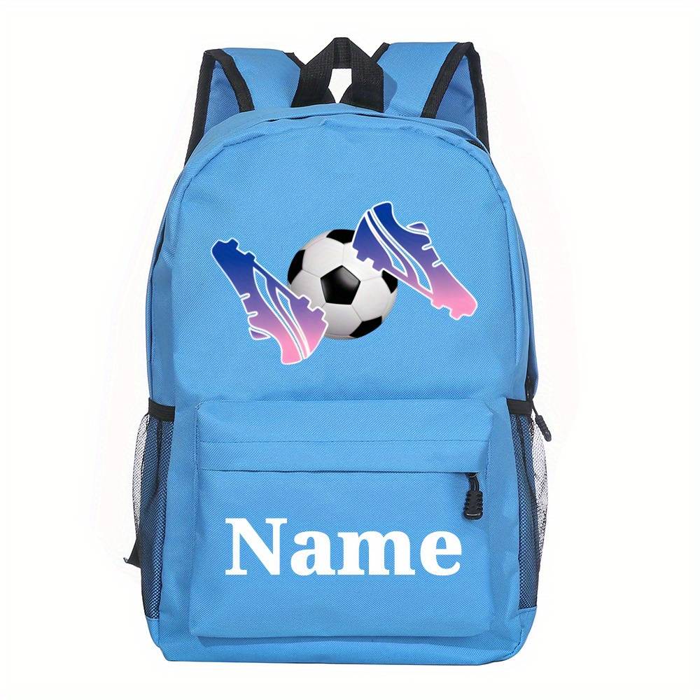1pc Personalized Soccer Backpack With Soccer Ball & , College Student School Bag Large Capacity Shoulder Bag Travel Lightweight Lazy Style Backpack Trend, Back To Gift, For Teenager