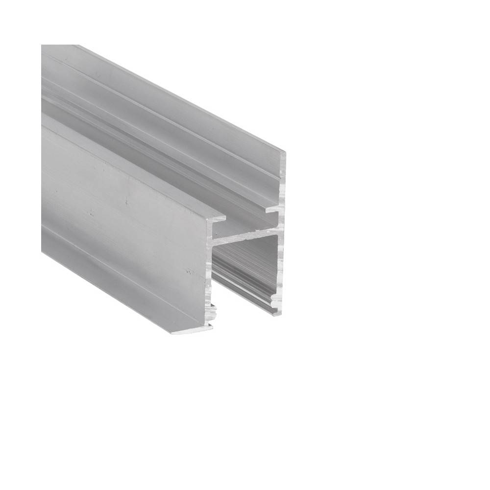 1m aluprofil FRAME14 BC/Q - Ubehandlet aluminium, indspartling, LED skinne
