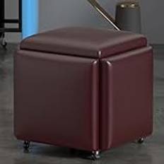 Stool Cubes, 5 in 1 Nesting Ottoman Cube Chair, Movable Footstool, Stackable Sofa Chair Stools, Rolling Chair for Living Room Bedroom for Living Room, Dining Room,14,Small