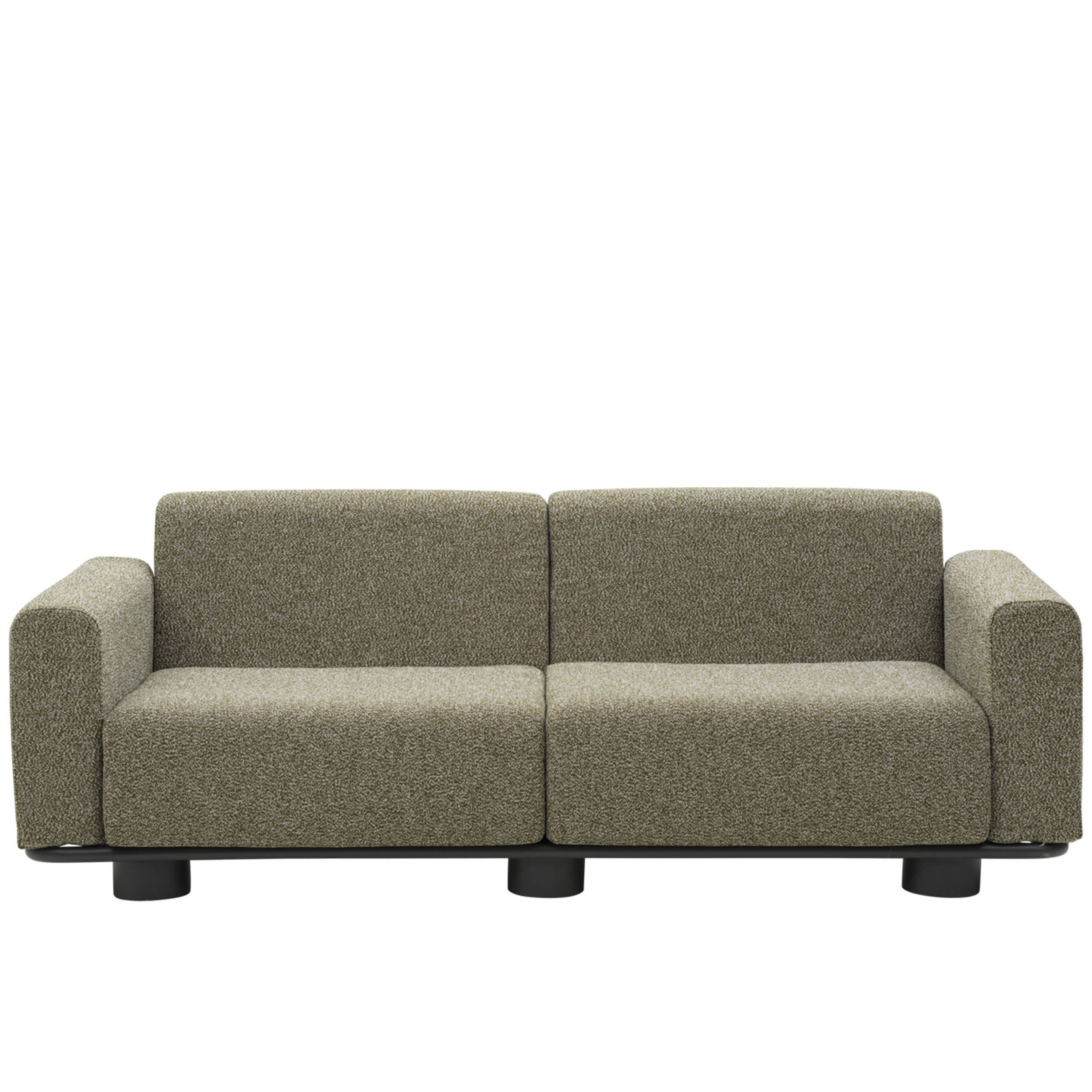 Brafab - Bolster 2,5-sits Soffa Anthracite/Teddy Verde 209cm från Sleepo - Grön ((HxBxD): 78x209x94 cm)
