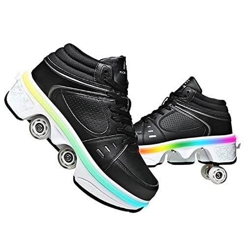 Rullskridskor, skor med hjul, skateboardskor, inline-skridskor, justerbara damskor med hjul för flickor