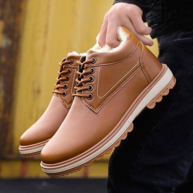 Herrskor Nya Vinterskor Fritidsskor Herr Sneakers Bekvämt Foder i Fuskpäls Vinterstövlar Herr Ankelstövlar Zapatillas Hombre 44