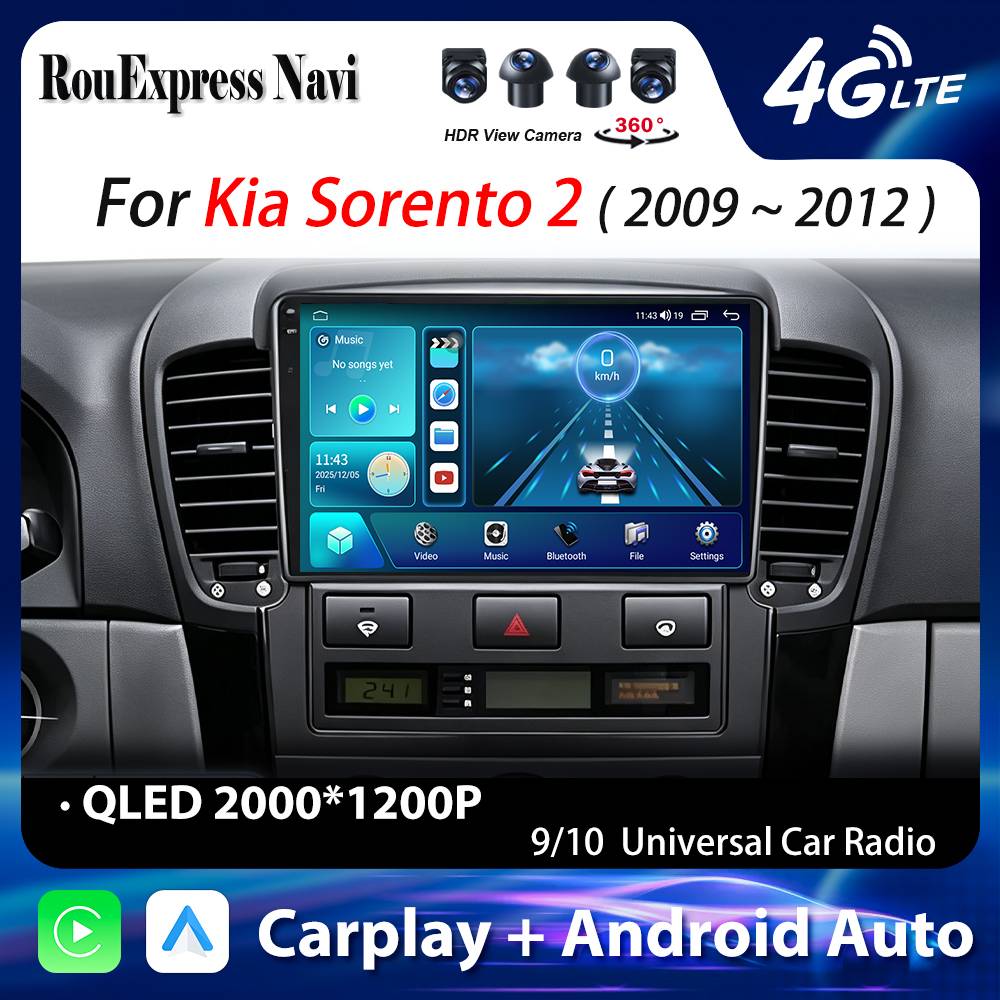 Android Auto For Kia Sorento 2 XM 2009 2010 2011 2012 Multimedia video Player Radio Samochodowe Bluetooth No 2din DVD
