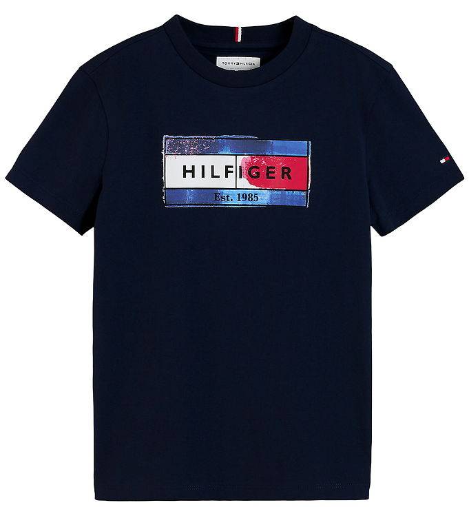 Tommy Hilfiger T-shirt - Dark Blue m. Tryck - Tommy Hilfiger - 14 år (164) - T-shirt