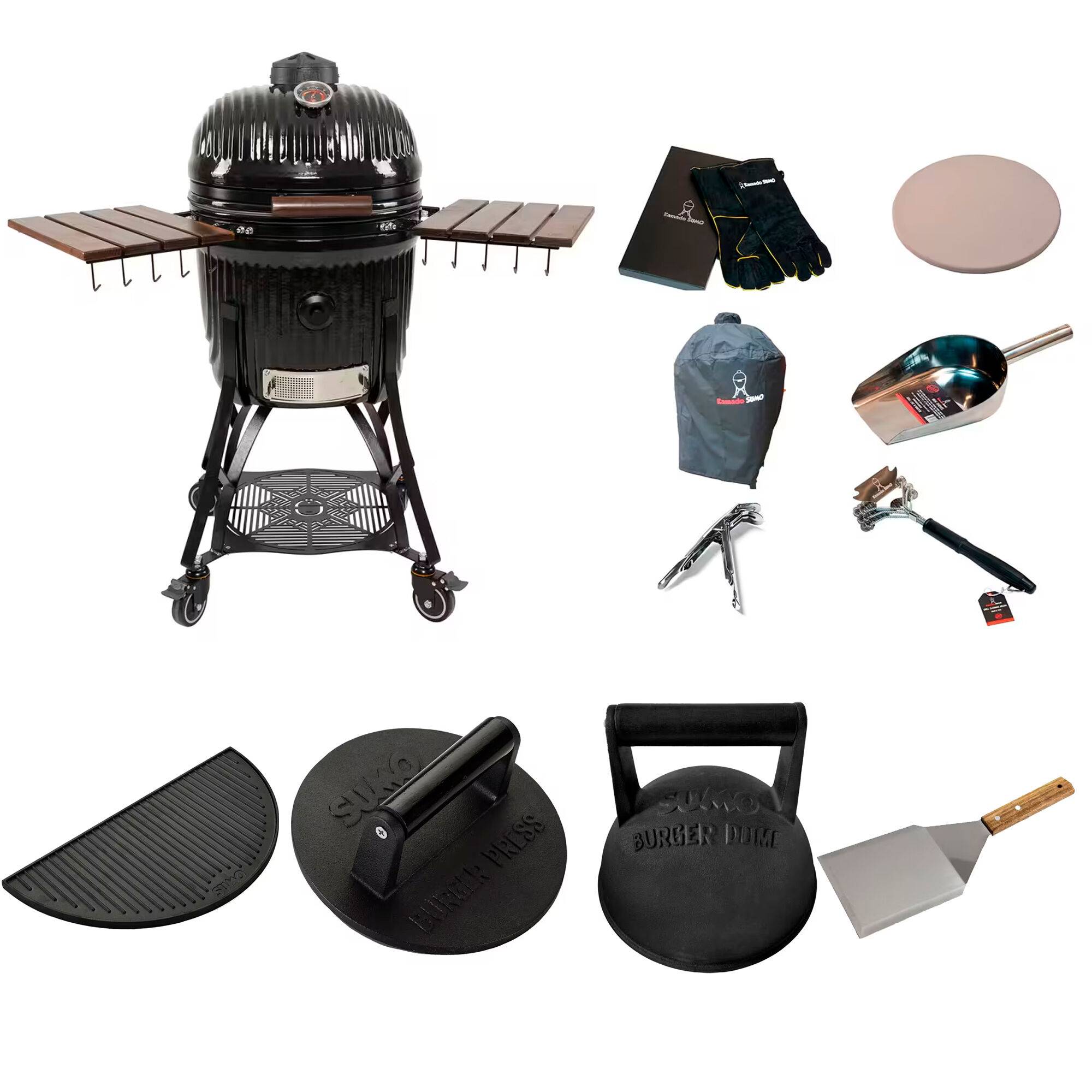 Kamado sumo Icon kamadogrill large med smashpakke, sort