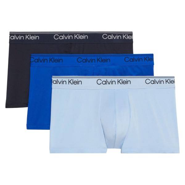 Calvin Klein 3-pak Microfibre Stretch Low Rise Trunks - Black/Blue - XX-Large