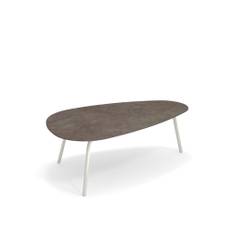 EMU - Terramare Large Coffee Table, Frame: Matt White, Top: Porcelain Stoneware, Emperador - Soffbord utomhus - AlfredoChiaramonte,MarcoMarin - Vit - Metall/Sten
