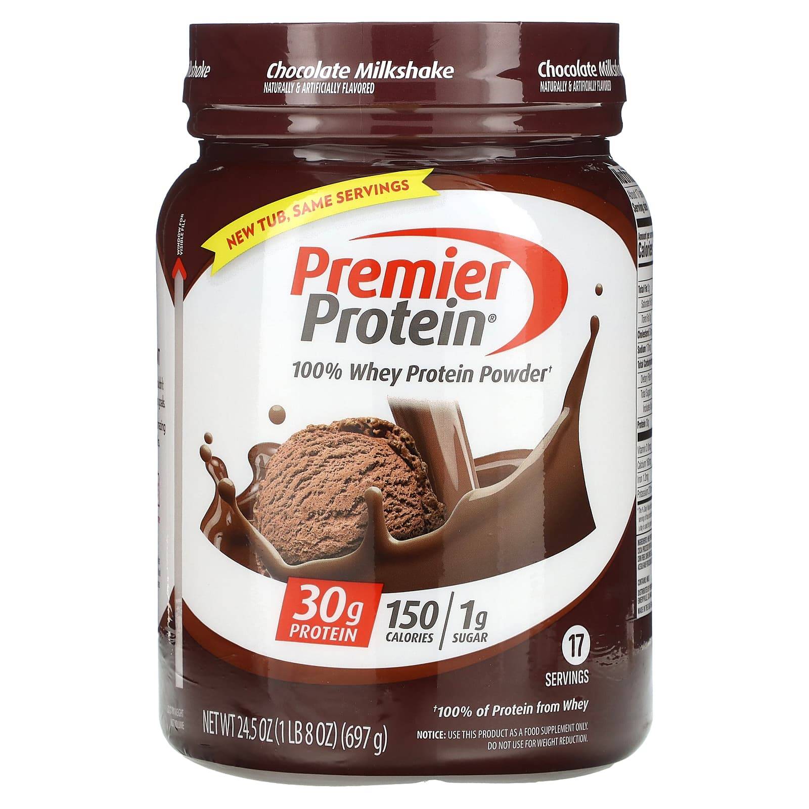 100% Whey Protein Powder, Chocolate Milkshake Flavor, 697G (1Lb/8Oz)