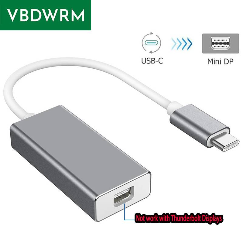 USB C to Mini DisplayPort Adapter Cable USB 3.1 Type C to Mini DP female Adapter cable for apple Macbook Pro Air Mini HP Dell