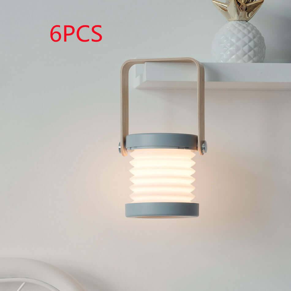 Foldable Touch Dimmable LED Night Light Portable Lantern - Grey / 0.5wattsX6pcs