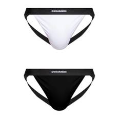 Dsquared2, Undertøj, Herre, Sort, M, Bomuld, Two-pack Jockstraps