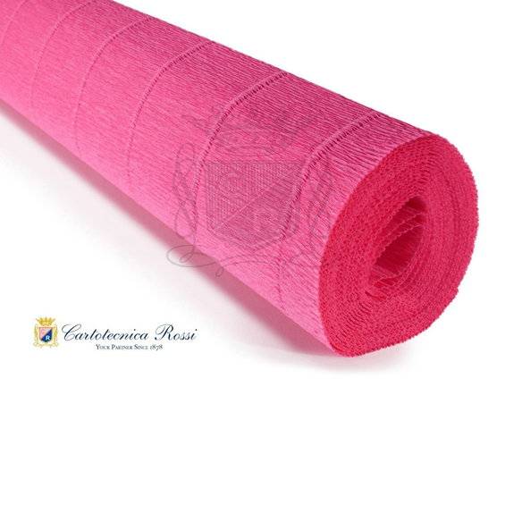 Cartotecnica Rossi kräppapper 571 – skarprosa, 180 g rulle (144 g/m²) à 50×250 cm - Rosa