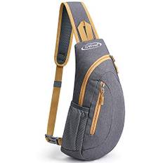 G4Free Rucksack mit Schulterriemen, leicht, klein, für Sport, Wandern, Radfahren, Herren und Damen, Grau/Gelb., S, Praktisch: