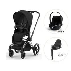Priam Sittvagn + Cloud T + Basenhet T - Sepia Black/Chrome Black PLUS