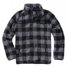 Lumberjacka teddyfleece pullover grå/svart - herr (3XL)