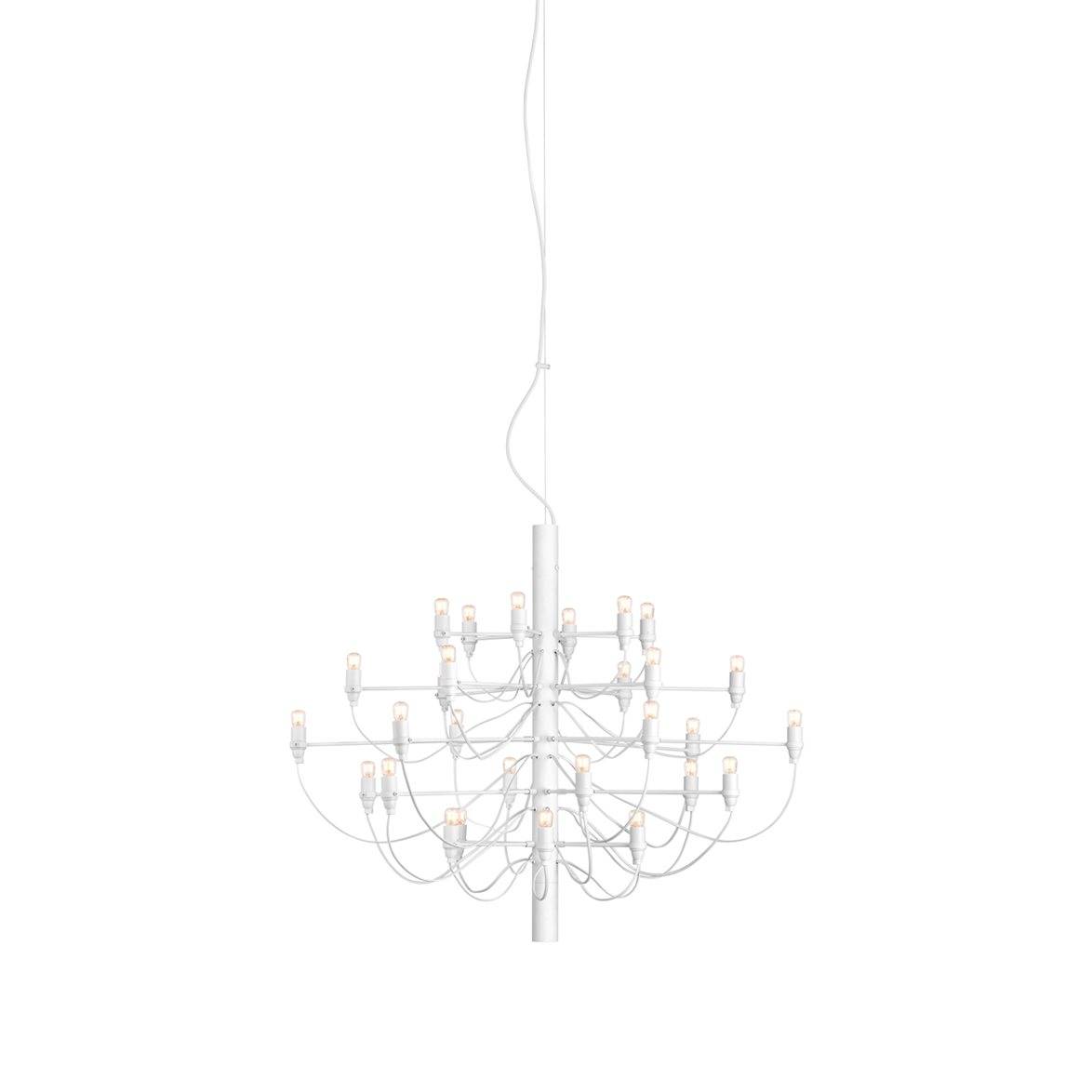 FLOS Sarfatti 2097/30 takkrona LED inkl. ljuskällor, Vit 88cm