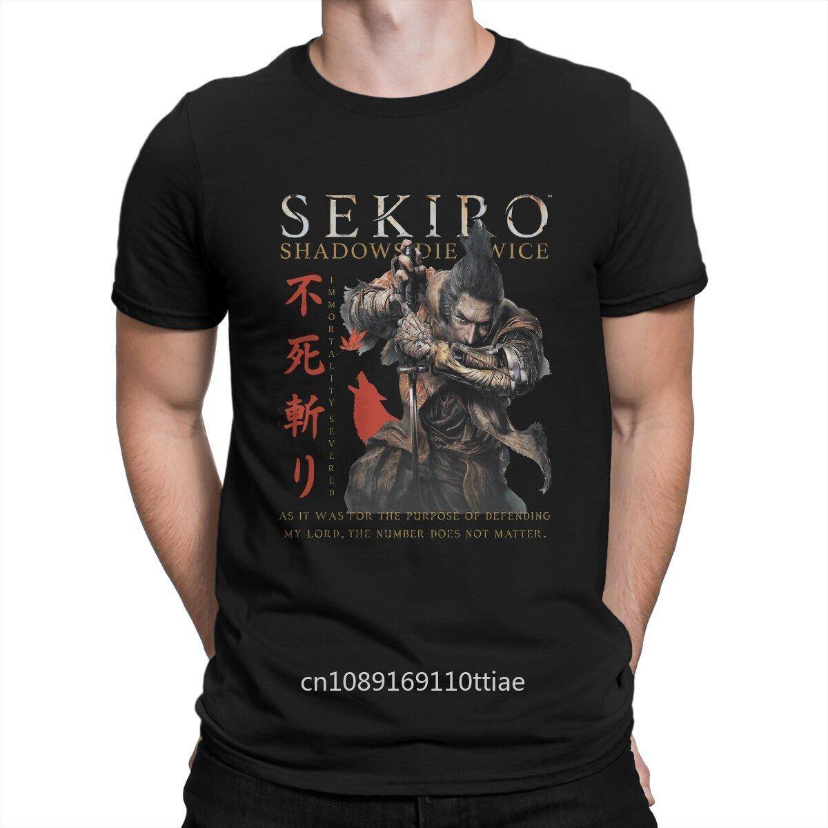 Sekiro Shadows Die Twice T-shirts för Ren Bomull Rolig T-shirt Rund Hals DARK SOULS T-shirt Kortärmad Kläder Tryckt Unisex cm marinblå färg