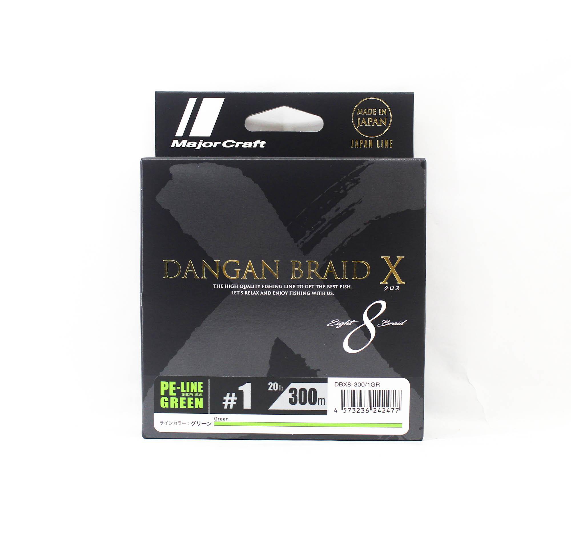 Major Craft Dangan Braid X Line X8 300m P.E 1 Green DBX8-300/1GR (2477)