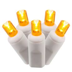 5mm LED Christmas Lights 70L Orange WHITE WIRE