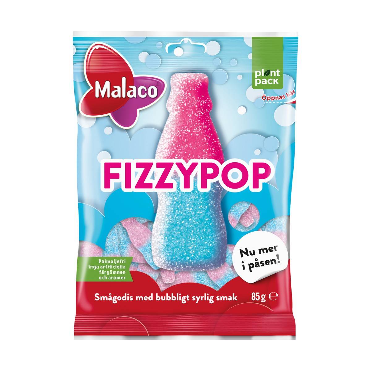 Godis Malaco FizzyPop Sur Bubblegum, 85 g
