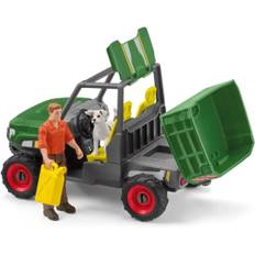 Schleich Skogshuggare Med Bil Och Hund Bondgårdsdjur 42659 traktor lek figur grönt