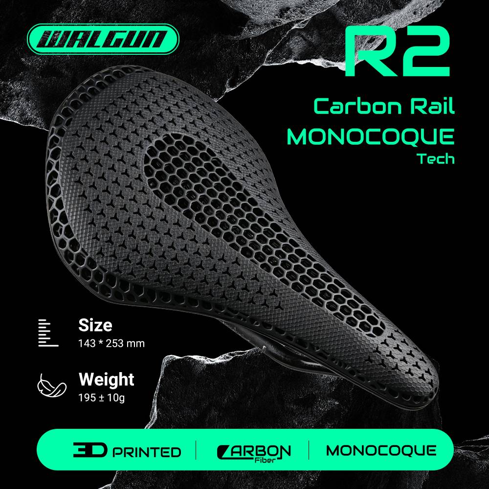WALGUN R2 3D Printed Bike Carbon Saddle for Women Men Gravel Road MTB Mountain TT Cycling Seat 7*9 Comfortable Bicycle Saddle