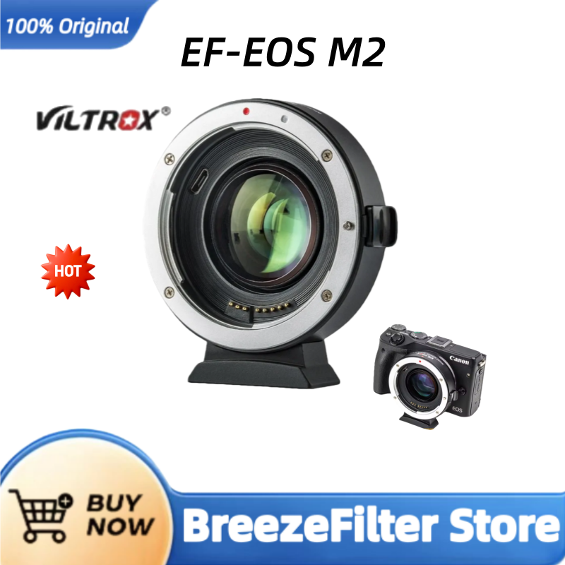 Viltrox EF-EOS M2 Auto Focus Speed Booster 0.71x Lens Adapter for Canon EF Lens to Canon EOS M Camera M50 II/M50/M6 II/M6/M100