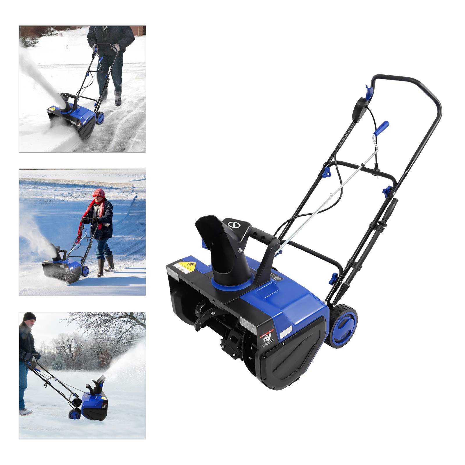 2400W/1800W Electric Snow Blower - 22.05in Clearing Width with Adjustable Chute & Dual LED Lights
