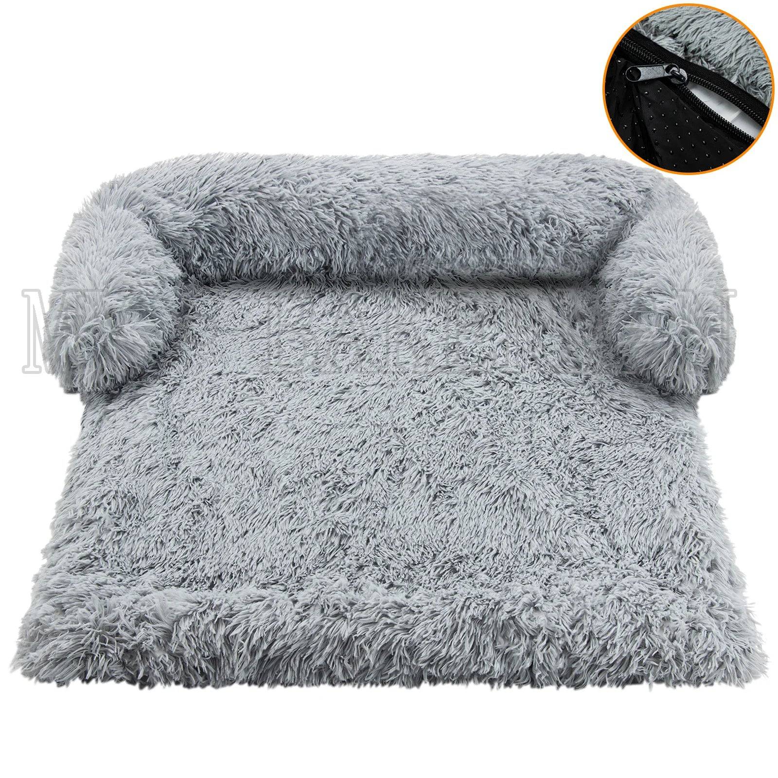 Warm Washable Sofa Bed for Dogs & Cats - Zipper light grey 1 / L for 44IBS (L for 44IBS)