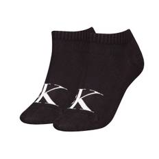 Calvin Klein 2-pak Women Monogram Sneaker Socks - Black - Str 35/38