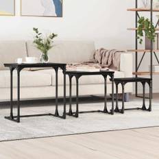 Nesting Kaffe Bord 3 pcs Svart ek 50.5 x 35 x 53 cm