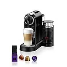 Nespresso De'Longhi Citiz & Milk EN267.BAE Kaffeekapselmaschine mit Aeroccino Milchaufschäumer Schwarz 19 Bar Pumpendruck für Milchrezepte, Espresso & Lungo