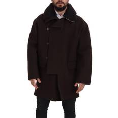 Dolce & Gabbana Elegant Dark Brown Shearling Coat Jacket