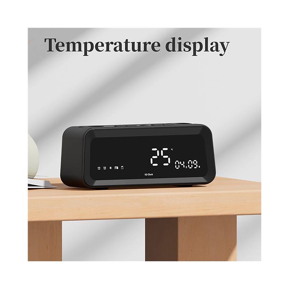 Digital Väckarklocka -Högtalare Radio Temperatur Datum Veckovisare Utomhus Camping Heminredning Uppladdningsbar