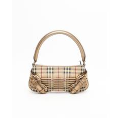 Burberry Haymarket Check Bag - Beige (14x33x4 cm)
