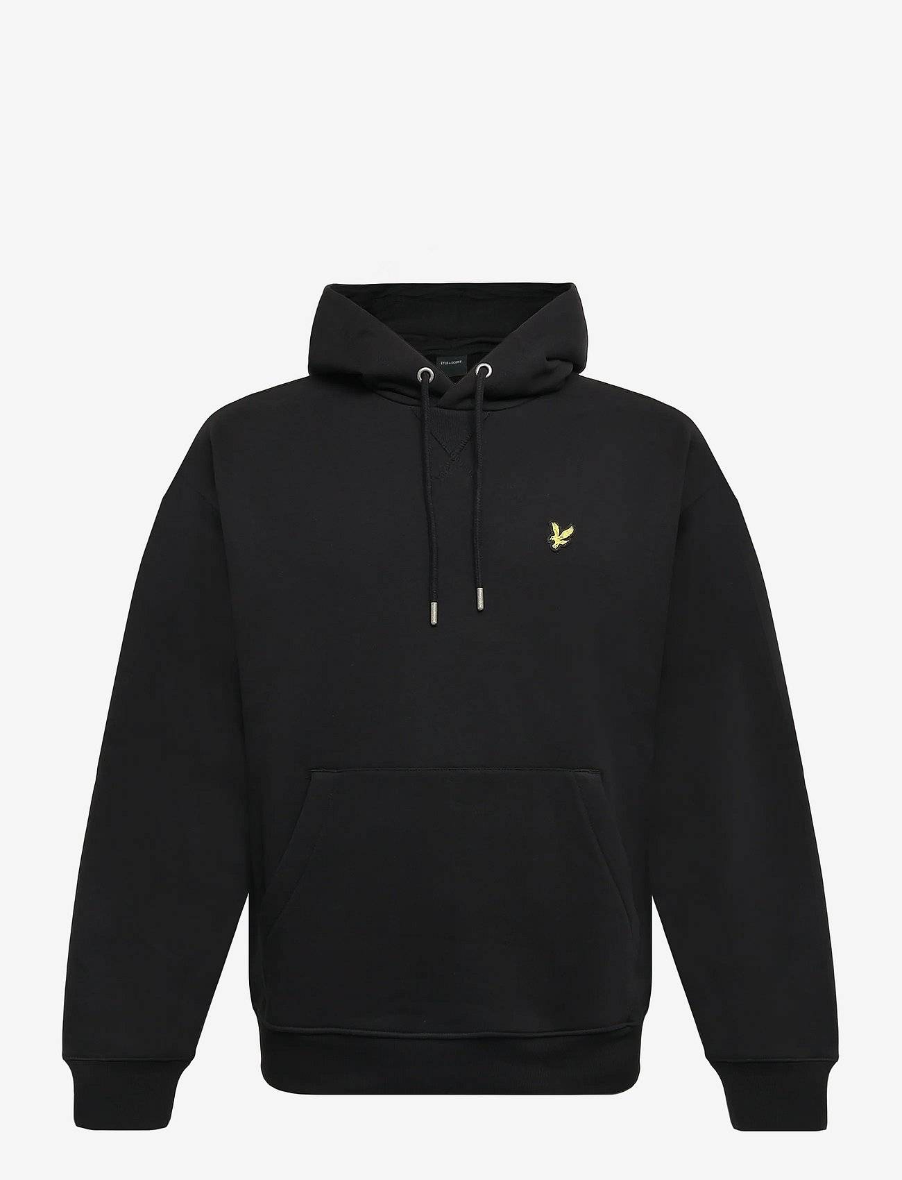 Lyle & Scott Heavyweight Loopback Pullover Hoodie - Black - S