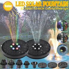 Uppgradera soldriven flytande fågelbad Vatten Fontän Pump Trädgårdsdamm Pool utomhus No led light